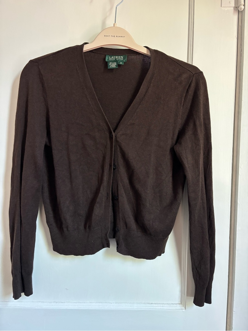 Ralph Lauren Dark Brown V-Neck Button Cardigan